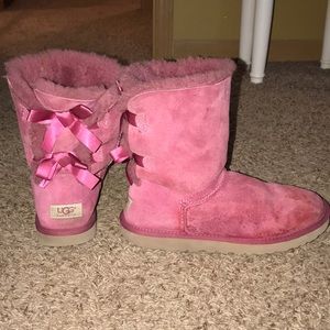 Pink Bailey Bow Ugg Boots